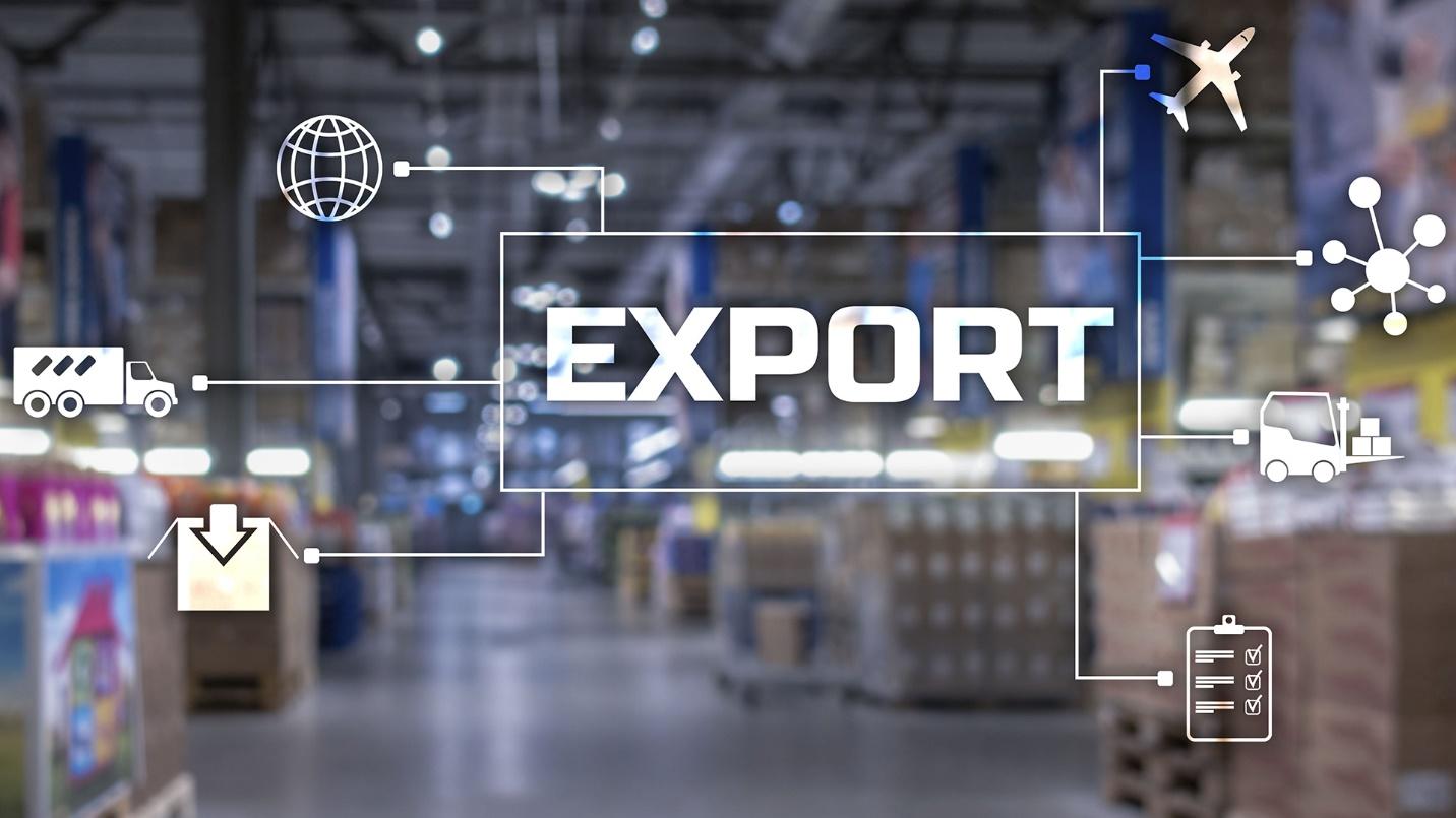 A diagram featuring the word “EXPORT” and icons such as a plane, truck, box, and globe in a section that describes which businesses in Puerto Rico are eligible for tax incentives under Act 60.