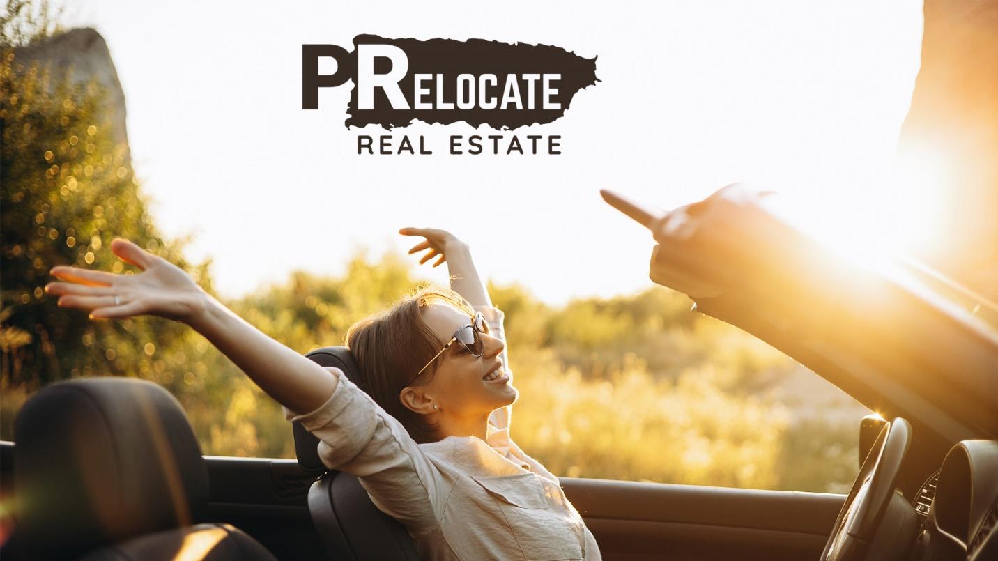 A smiling driver with arms outstretched in a section describing how PRelocate can help prospective residents of Puerto Rico with their moves.